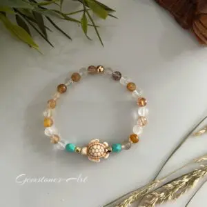 Armband Lemurian kwarts ( golden healer)