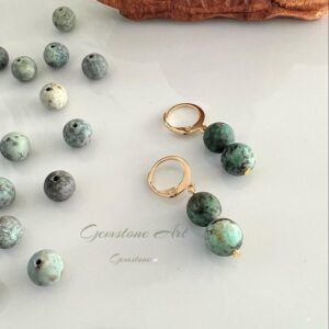 Oorbellen Afrikaans turquoise (handmade)