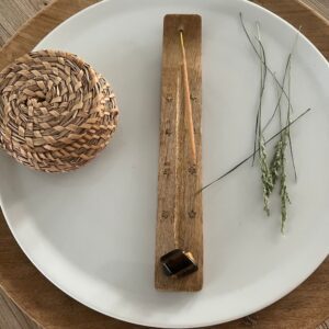 Wierook houder met edelsteen (tijgeroog)