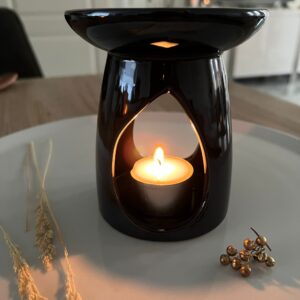 Aroma etherische olie branderZwart keramiek
