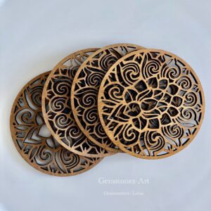 Onderzetters  Lotus  4 stuks ( hout )