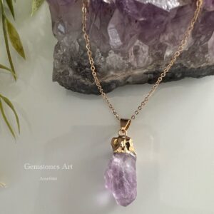 Amethist hanger met ketting
