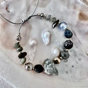 Dames armband - Labradoriet met agaat