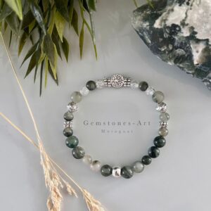 Damesarmband  Mosagaat ( 925 zilver)