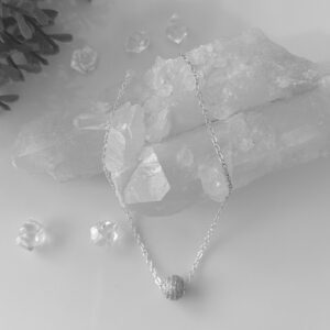 Dames ketting - hanger strass zilver