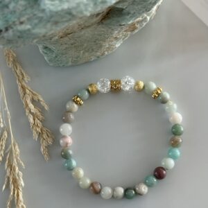 Amazoniet + ice & fire damesarmband